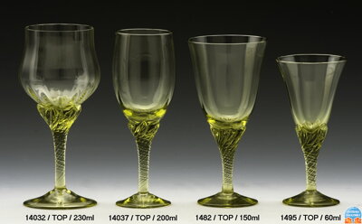 Historické sklo 2x- sklenice LIKÉR 1495/TOP/60ML