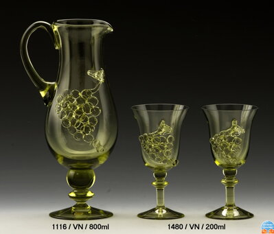 Historické sklo 2x- sklenice víno 1480/VN/200 ml