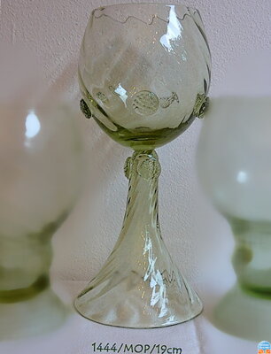 Historické sklo 2x- sklenice víno 1444/MOP/19CM