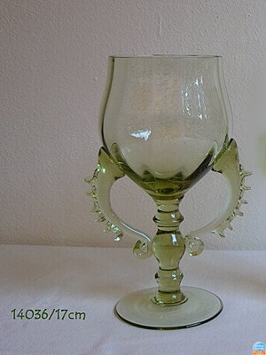 Historické sklo 1x- sklenice víno 14036/17 cm