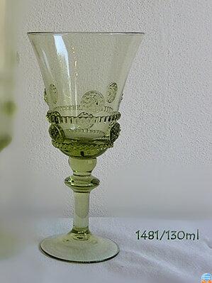 Historické sklo 2x- sklenice víno 1481/130ml