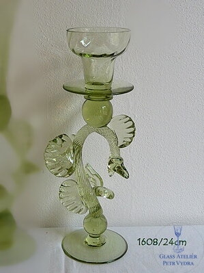 Svícen z historického skla - 1608/24 cm