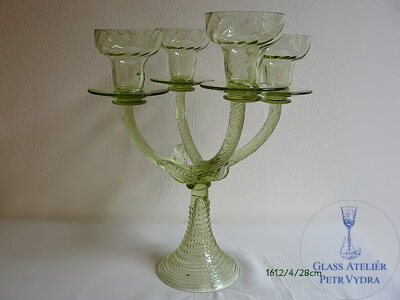 Svícen z historického skla - 1612/4/28 cm