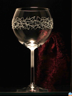 6x Sklenice na červené víno Thun - Abstraktní motiv - 450 ml