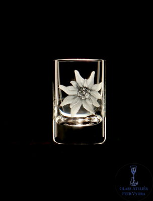 6x Sklenice Barline na likér (40 ml) - motiv Alpská protěž