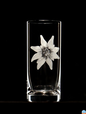 6x Long drink glas Barline 320 ml - Edelweiß Motiv - Hand graviertes Glas