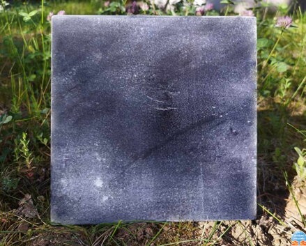 Náhrobní mramorová deska - tmavě šedá - Nápis s fotografií