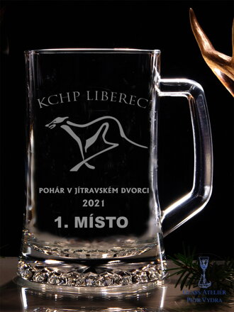 Sportovní trofej - Půllitr (vlastní text, logo) 13 cm