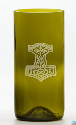 2 Stk. Öko-Gläser (aus einer Weinflasche) Medium Olive (13 cm, 7,5 cm) Thorshammer