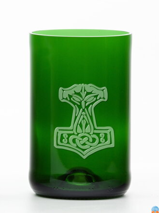 2 St. Öko-Gläser (aus einer Sektflasche) groß grün (13 cm, 6,5 cm) Thorshammer