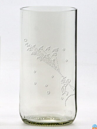 2ks Eko poháre (z fľaše od piva) veľká číra (13 cm, 6,5 cm) Malý princ a líška