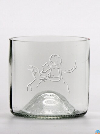 2ks Eko sklenice (z lahve od vína) mini čirá (7 cm, 7,5 cm) Malý princ a liška