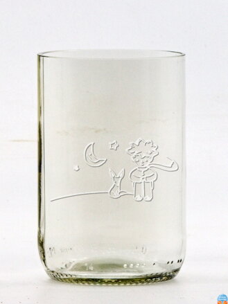 2ks Eko sklenice (z lahve od piva) střední čirá (10 cm, 6,5 cm) Malý princ měsíční