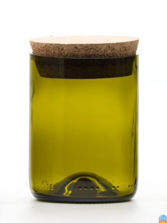 Eko uzatvárateľná dóza (z fľaše od vína) malá olivová (10 cm, 7,5 cm)