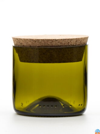 Eko uzatvárateľná dóza (z fľaše od vína) najmenšia olivová (7 cm, 7,5 cm)