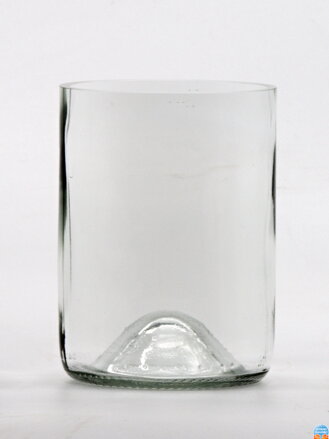 2ks Eko sklenice (z lahve od vína) malá čirá (10 cm, 7,5 cm)