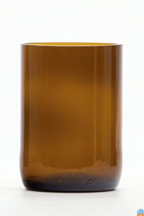 2ks Eko sklenice (z lahve šampusu) střední hnědá (10 cm, 6,5 cm)