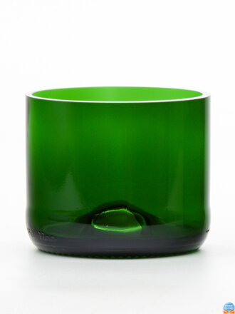 2 Stück Öko Upcycling Glas (aus Sektflasche) klein grün (7 cm, 7,5 cm)
