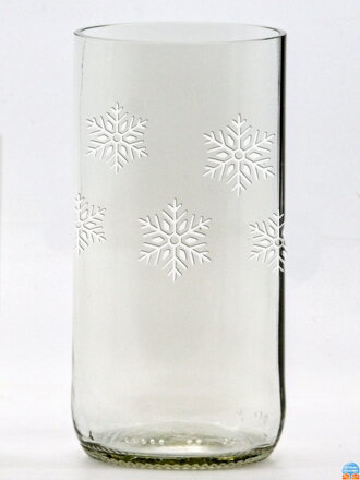 2ks Eko sklenice (z lahve od piva) čirá (13 cm, 6,5 cm) Vločky