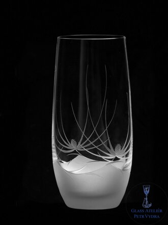 6x Glas (300 ml) - Distelmotiv