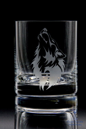 6x Glas Whisky 280 ml - Wolf Motiv