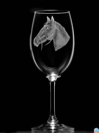 6x Weinglas Lara 250 ml Pferd Motiv - Hand graviertes Glas