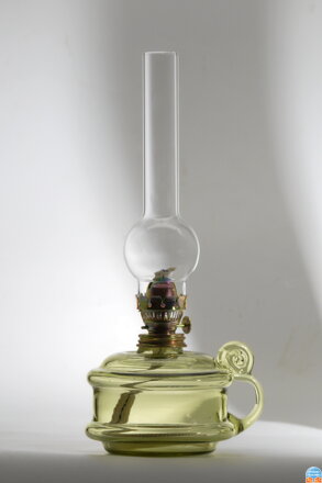 Petrolejová lampa, historické lesní sklo - 913-1, 31x15 cm
