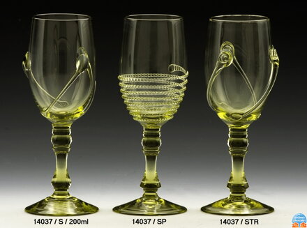 Historické sklo 2x- sklenice víno 14037/S/200ml