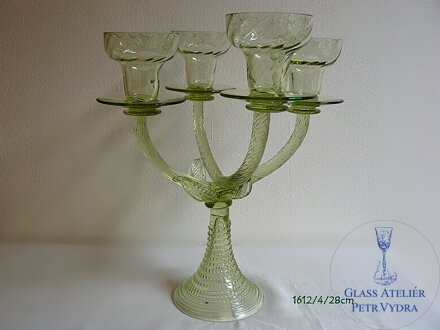 Svícen z historického skla - 1612/4/28 cm