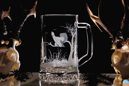 Biergläser 0,5 litre -Jagd Motive ( Auerhahn ) - Hand graviertes Glas