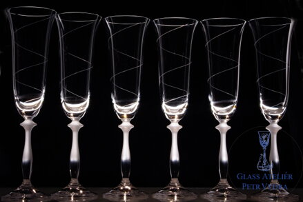 6x Sektglas Angela (190 ml) - Spiralmotiv