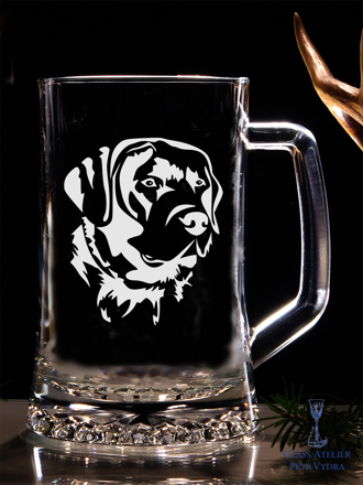 Biergläser 0,5 litre - Hund Motive  -  graviertes Glas