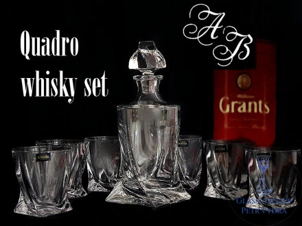 Quadro whisky set- 7 stücke mit monogramm [ WHISKY KARAFFE, WHISKY GLÄSSER ]