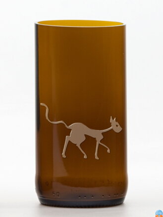 2ks Eko sklenice (z lahve šampusu) velká hnědá (13 cm, 6,5 cm) Tim Burton
