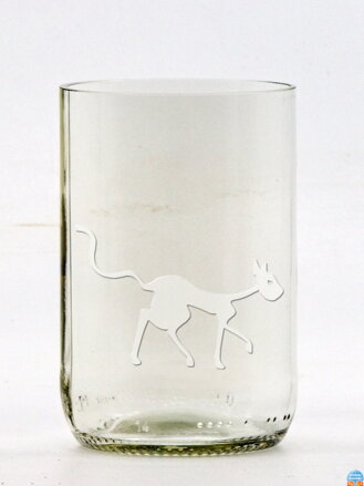 2ks Eko sklenice (z lahve od piva) střední čirá (10 cm, 6,5 cm) Tim Burton