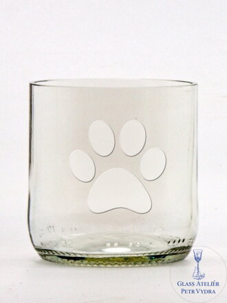 2 St. Öko-Gläser (aus einer Bierflasche) klein klar (7 cm, 6,5 cm) Paw