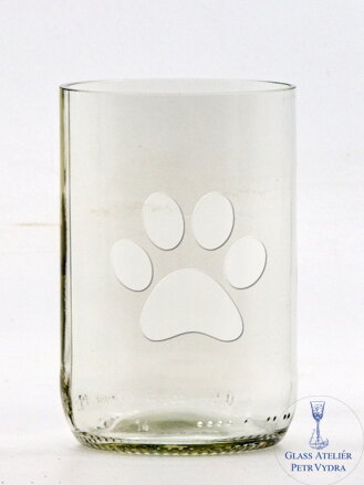 2 St. Öko-Gläser (aus einer Bierflasche) mittel klar (10 cm, 6,5 cm) Paw