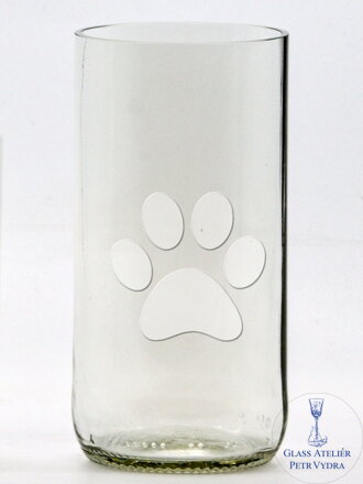 2 St. Öko-Gläser (aus einer Bierflasche) groß klar (13 cm, 6,5 cm) Paw