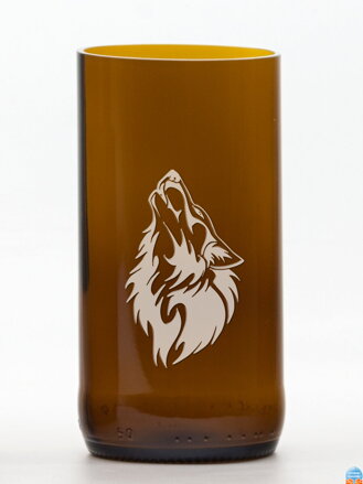 2ks Eko poháre (z fľaše šampusu) stredná hnedá (10 cm, 6,5 cm) Vlk