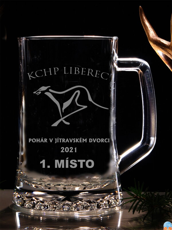 Sportovní trofej - Půllitr (vlastní text, logo) 13 cm