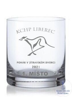 Športová trofej - Pohár whiskey (vlastné logo, text) 320 ml