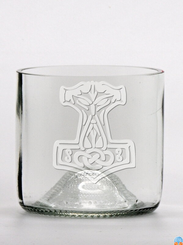 2ks Eko sklenice (z lahve od vína) mini čirá (7 cm, 7,5 cm) Thorovo kladivo