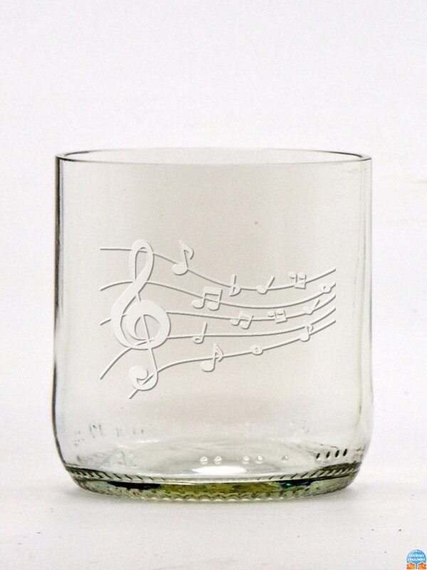 2 St. Öko-Gläser (aus einer Bierflasche) klein klar (7 cm, 6,5 cm) Notizen