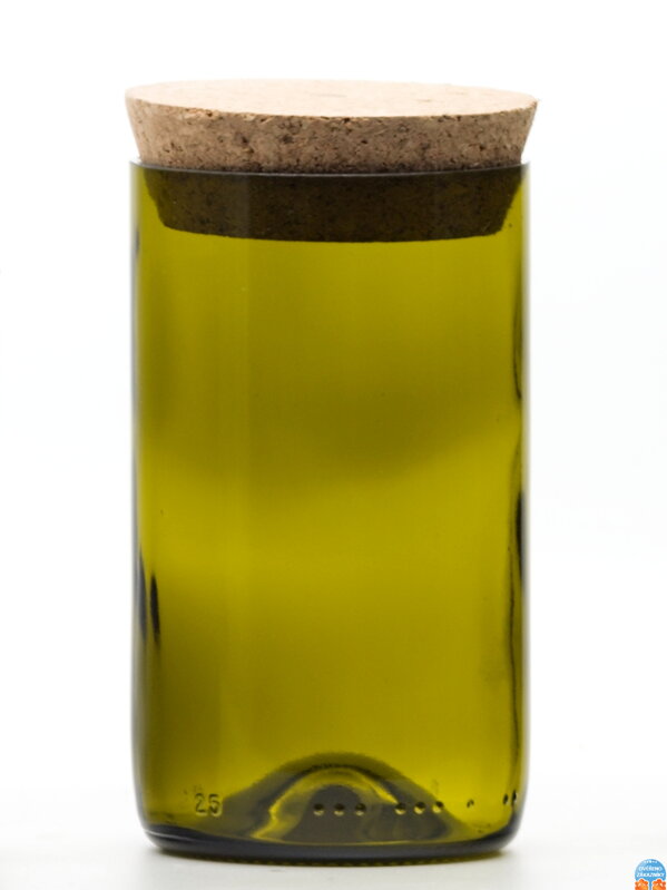 Eko uzatvárateľná dóza (z fľaše od vína) stredná olivová (13 cm, 7,5 cm)