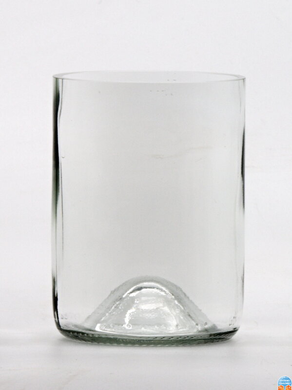 2 Stück Öko-Upcycling-Glas (aus einer Weinflasche) Mini klar (10 cm, 7,5 cm)