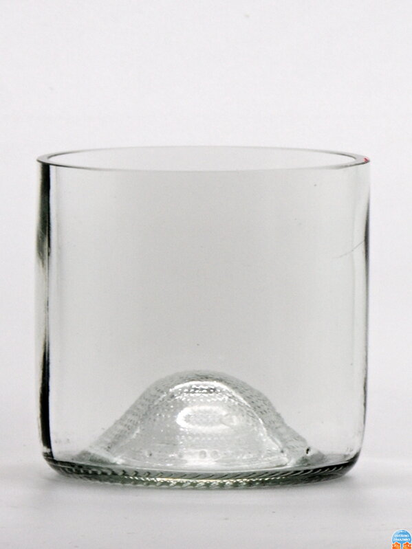 2ks Eko sklenice (z lahve od vína) mini čirá (7 cm, 7,5 cm)