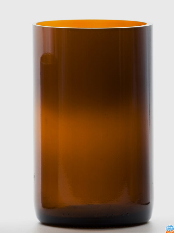 2ks Eko sklenice (z lahve šampusu) velká hnědá (13 cm, 6,5 cm)
