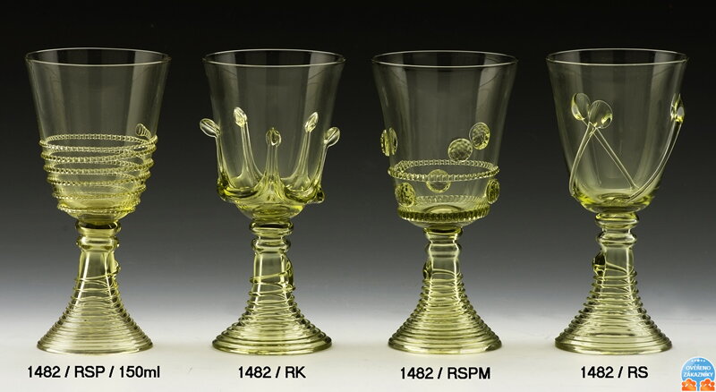 Historické sklo 2x- sklenice víno 1481/RSP/150ml