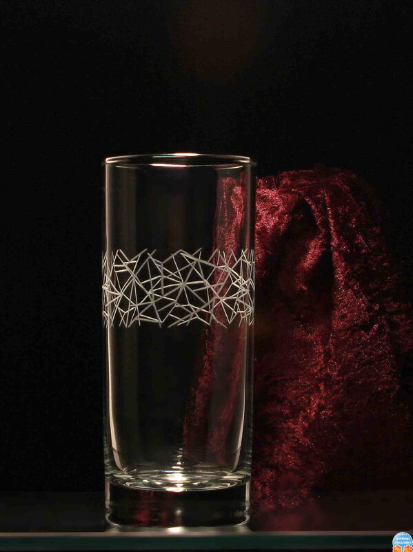 6x Glas Longdrink Barline - Abstraktes Motiv - 390 ml