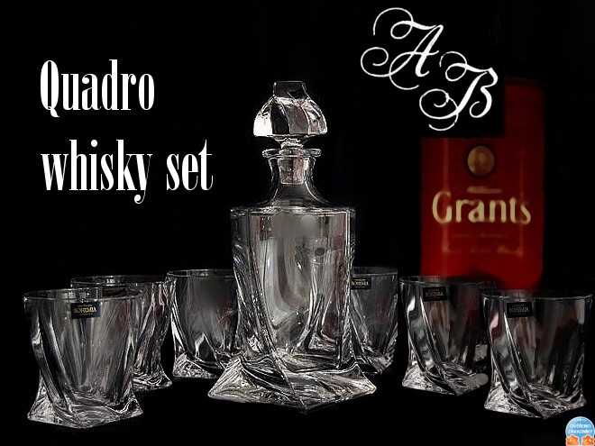 Quadro whisky set- 13 kusů s monogramem v dárkové krabici